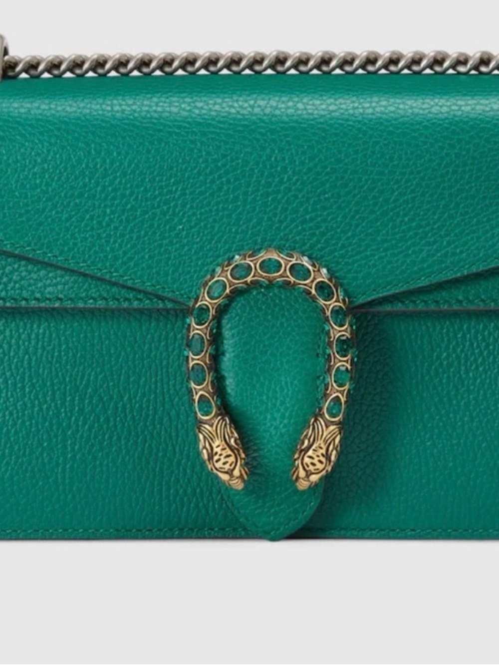 Authentic Gucci Dionysus Emerald Green Leather Shoulder Bag Serpent Detail - Picture 3 of 16